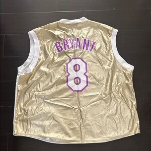 Los Angeles Lakers Kobe Bryant 2001 Gold Basketball Jersey with Purple Number 8